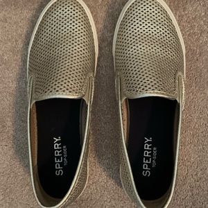 Sperry Seaside Perforated Leather Slip On Sneaker